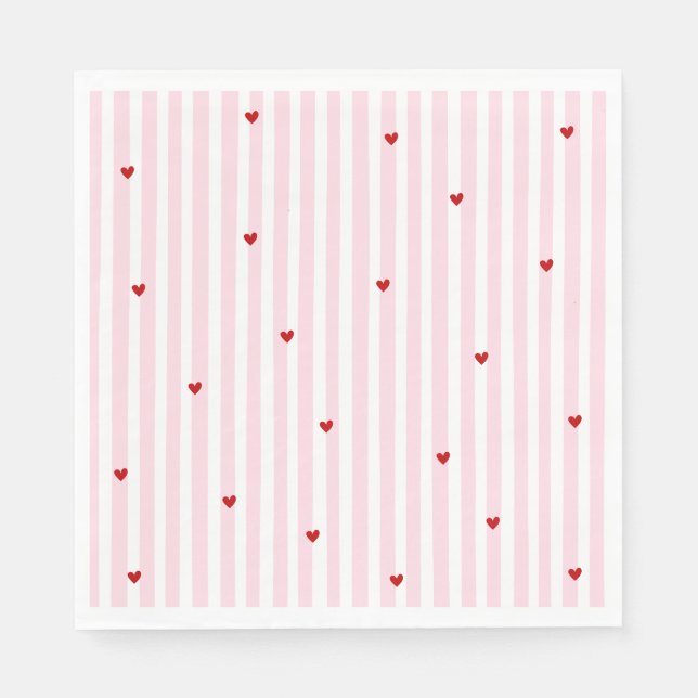 Pink Red Hearts Little Sweetheart Baby Shower Pappersservett (Framsidan)