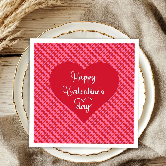 Pink Red Hearts Valentine Napkins Romantic Table  Pappersservett (Pink Red Hearts Valentine Napkins Romantic Table Decor)