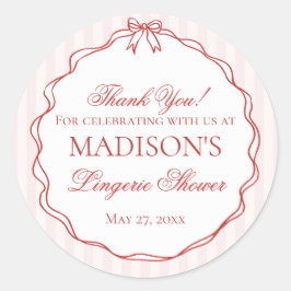 Pink & Red Lingerie Shower Panty Party Favors Runt Klistermärke