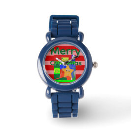 Pink Red Merry Christmas Armbandsur
