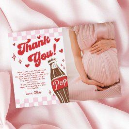 Pink Red She's Ready to Pop Baby Shower Photo Tack Kort