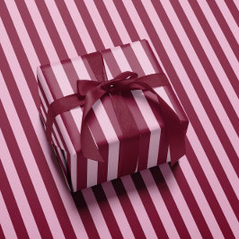Pink red stripe Christmas Wrapping paper Presentpapper