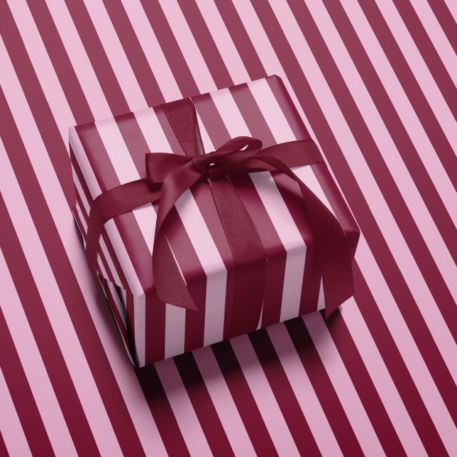 Pink red stripe Christmas Wrapping paper Presentpapper (Skapare uppladdad)