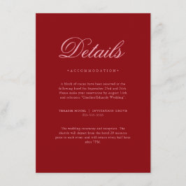 Pink Red Valentines  Elegant Neutral Details Card Tilläggskort