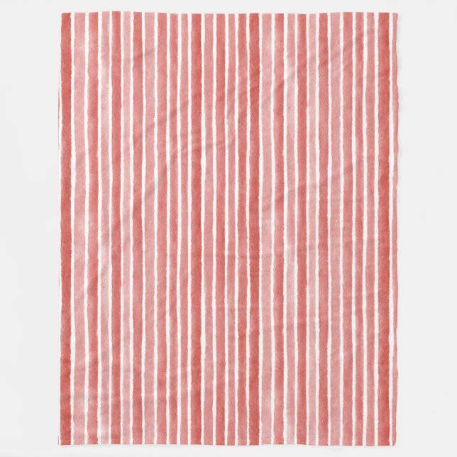 Pink Red White Cane Stripes Christmas Fleecefilt (Framsidan)