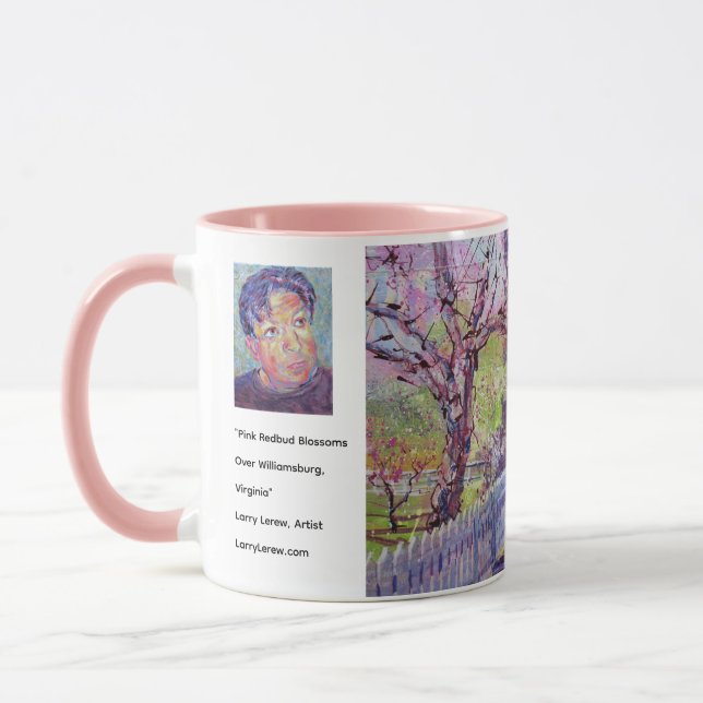 Pink Redbud Tree Blossoms At Williamsburg Virginia Mugg (Vänster)