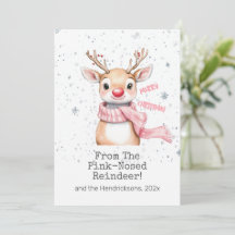 Pink Reindeer Christmas