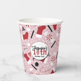 Pink Retro Christmas Peppermint Birthday