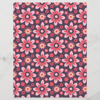Pink retro flower pattern double-s scrapbook paper