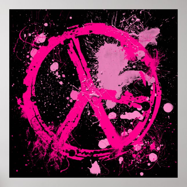 PINK RETRO PEACE SIGN POSTER (Framsidan)