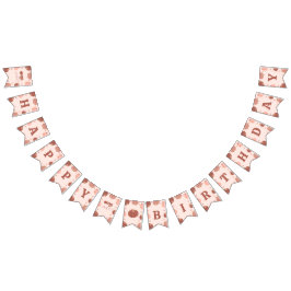 Pink Retro Pumpkin Birthday Bunting Banner Vimplar