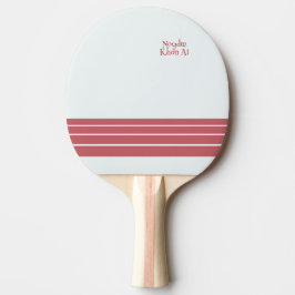 Pink Retro Stripes and Text on Minimalist Pingisracket
