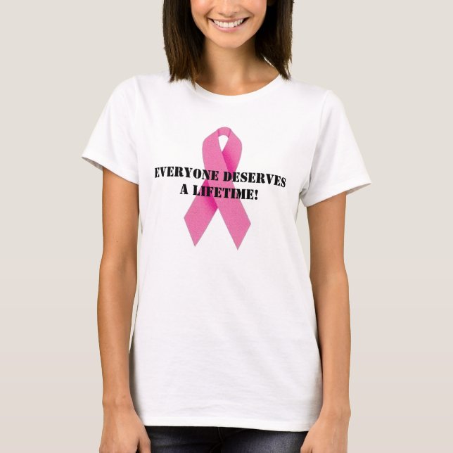 pink_ribbon alla förtjänar ett l…, - Skräddarsy Tee (Framsida)