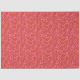 Pink Ribbon Bows on Red Modern Holiday