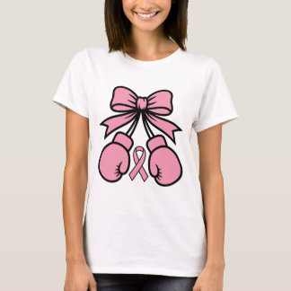 Pink Ribbon Boxing Gloves Design – Breast Cancer T Shirt