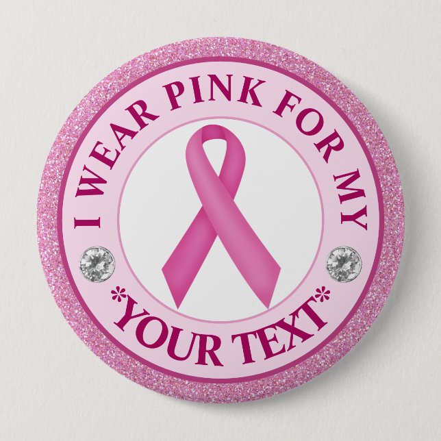 Pink Ribbon Breast Cancer Awareness Design Knapp (Framsida)