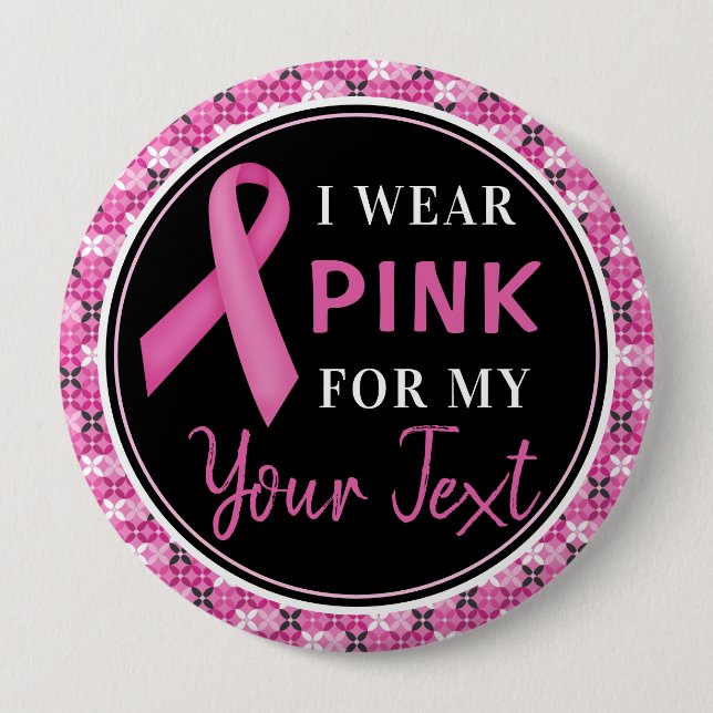 Pink Ribbon Breast Cancer Awareness Design Knapp (Framsida)