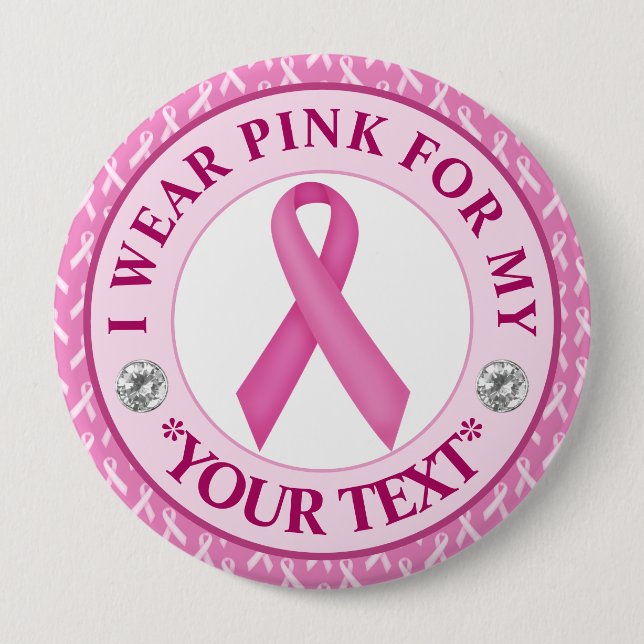 Pink Ribbon Breast Cancer Awareness Design Knapp (Framsida)