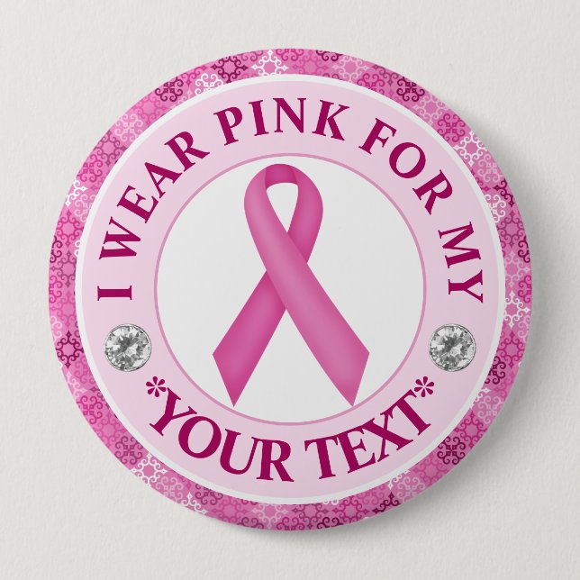 Pink Ribbon Breast Cancer Awareness Design Knapp (Framsida)