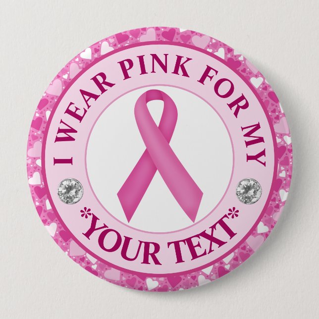 Pink Ribbon Breast Cancer Awareness Design Knapp (Framsida)