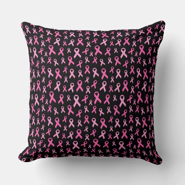 Pink Ribbon Breast Cancer Awareness Pattern Kudde (Framsida)