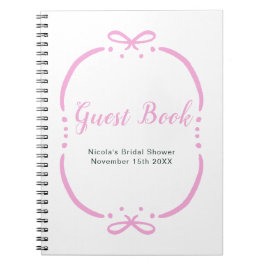 Pink Ribbon Bridal Shower Guest Book Anteckningsbok