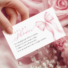 Pink Ribbon Display Shower Enclosure Card Tilläggskort