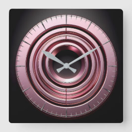 pink rings fyrkantig klocka