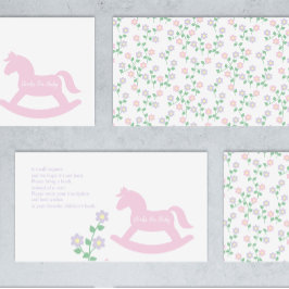 Pink Rocking Horse Girl Baby Shower Books For Baby Tilläggskort