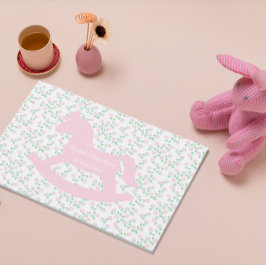 Pink Rocking Horse Girl Baby Shower Gästböcker