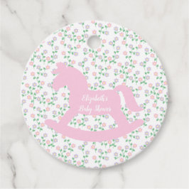 Pink Rocking Horse Girl Baby Shower Gåvor Etiketter