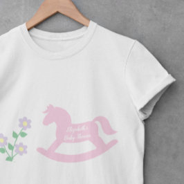 Pink Rocking Horse Girl Baby Shower T Shirt