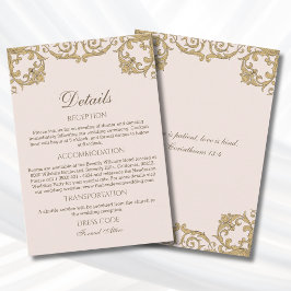 Pink Rococo Vintage Christian Wedding Details  Tilläggskort