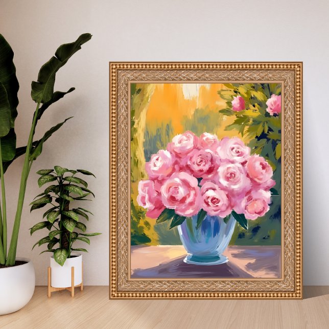 Pink Rose Bouquet | Watercolor Floral Vase Poster (Skapare uppladdad)