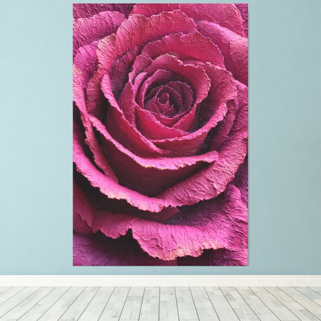 Pink Rose Close-Up Texture Abstract Wall Art Canvastryck (Insitu (trägolv))