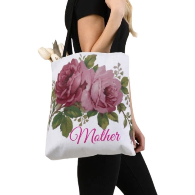 Pink Rose Elegance Väska (Chic tote bag for Mom—perfect for errands, shopping, and showing love this Mother’s Day.
)