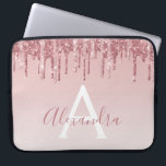 Pink Rose Gold Glitter Sparkle Monogram Laptop Fodral<br><div class="desc">Rosa - Ro Guld Faux-Sleeve- som kör Glitter och Gnistra Elegant Monogram Girly Cute Computer Fodral eller . Det här fodral kan anpassas så att du inkluderar ditt namnteckning skript namn.</div>