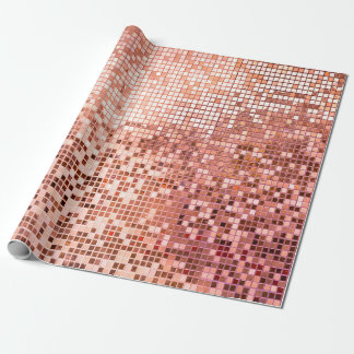 Pink rose gold square mosaic tiles for texture bac presentpapper