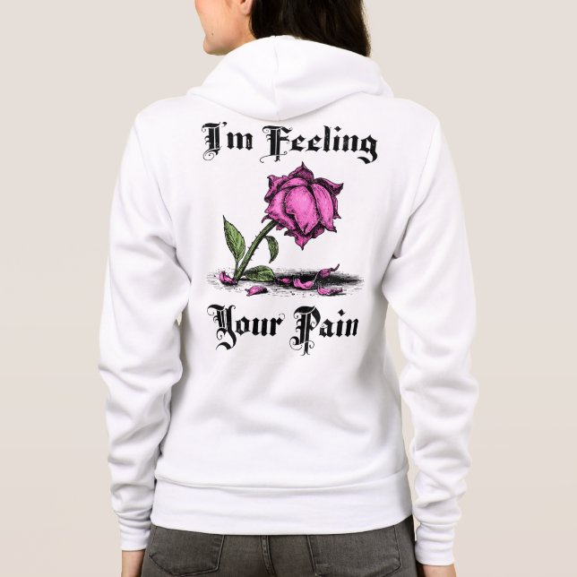 Pink Rose in Despair Front & Back T Shirt (Baksida)