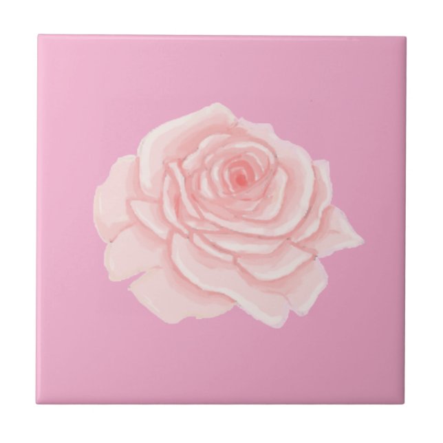 Pink rose kakelplatta (Framsidan)