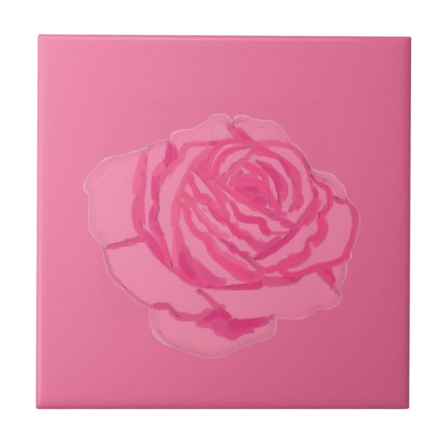 Pink rose kakelplatta (Framsidan)