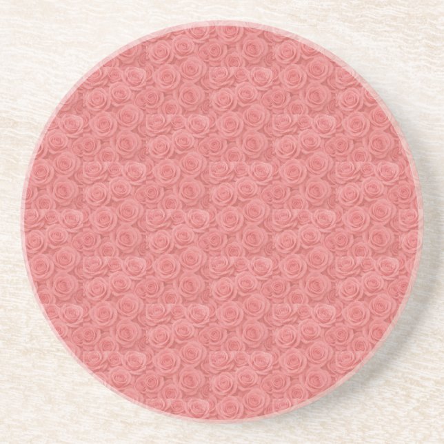  Pink Rose Sandstone Coaster Underlägg (Framsidan)