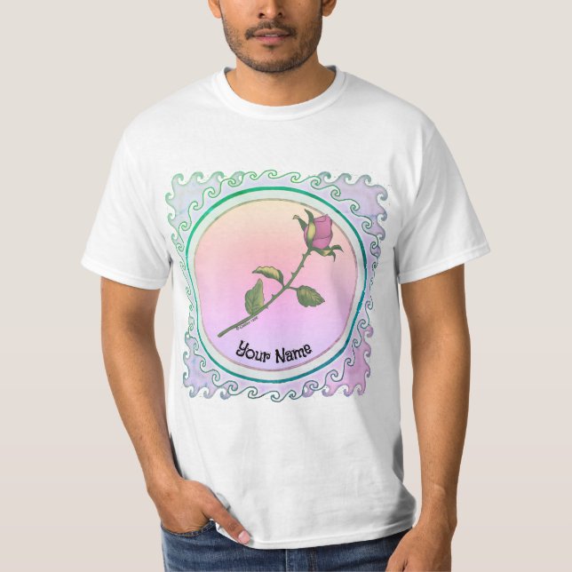 Pink Rose  T Shirt (Framsida)
