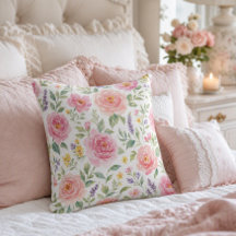 Pink Rose Watercolor Floral Botanical Home Décor