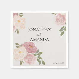 Pink Rose Wedding Cocktail Pappersservett