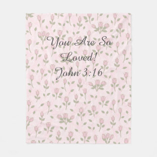 Pink Rosebud "You Are So Loved" Blanket Fleecefilt