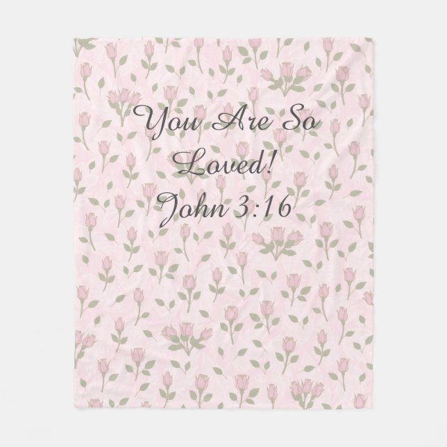 Pink Rosebud "You Are So Loved" Blanket Fleecefilt (Framsidan)