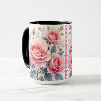 Pink Roses Beautiful Luxury Trendy Collection Mugg