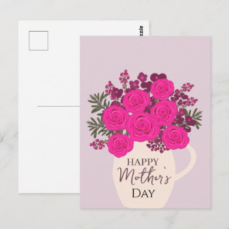 Pink Roses Bouquet – Elegant Mother’s Day Floral  Vykort