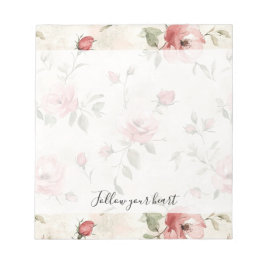 Pink Roses Floral  Anteckningsblock